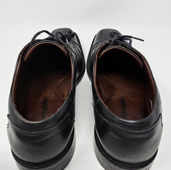 Johnston & Murphy Dobson Black Leather Cap Toe Sheepskin Lining Mens Size US 11 - Picture 9 of 14